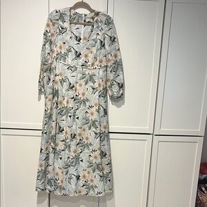 Tuckernuck Green Floral Long Sleeve Dress